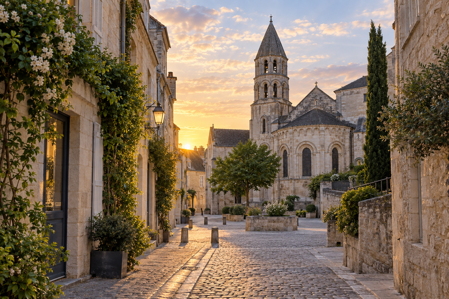 Sainte-Croix de Poitiers au soir